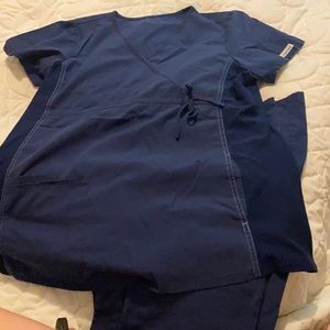 Maternity navy colored scrubs